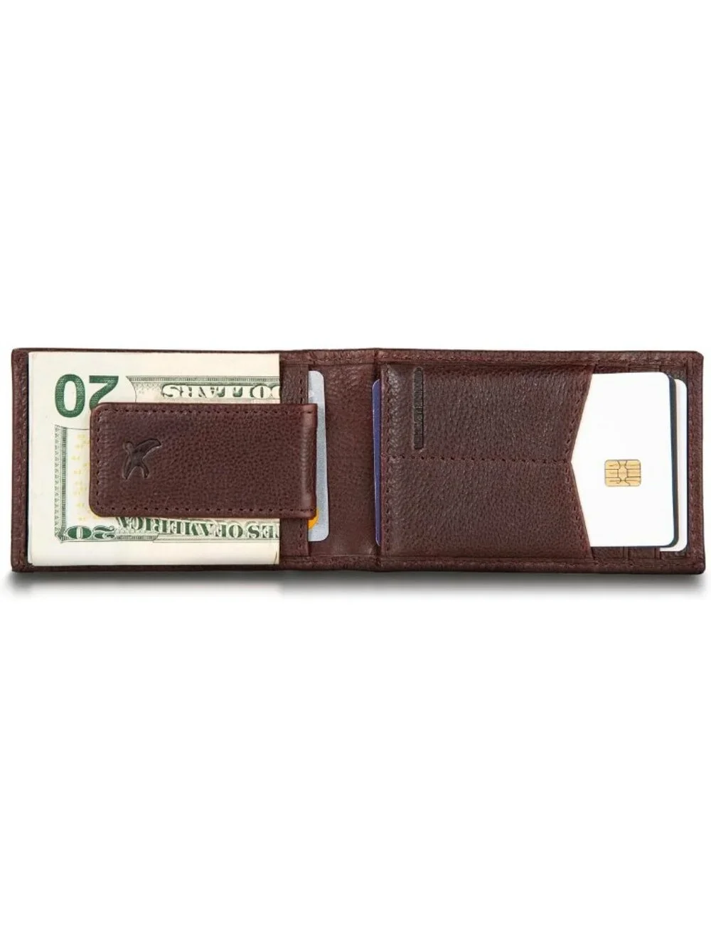 Rugged Leather Bifold Wallet for Men | RFID Protection | Money Clip & ID Window